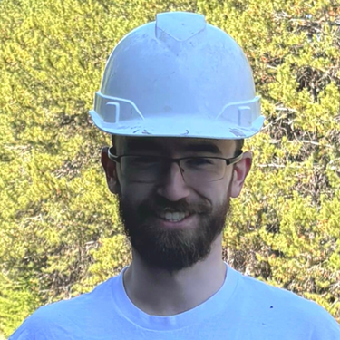 Tyler in his hard hat